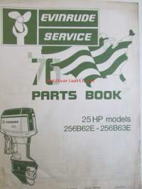 Evinrude Service 1976 Parts book 25 HP, katso tarkemmat mallimerkinnät kuvista.