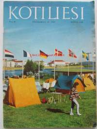 Kotiliesi 1965 nr 10 -mm. Intimiteetin oikeussuojasta, Kasvatan pojasta miehen, Perheenäiti työmarkkinoilla, Iloiset yrittäjät Kauko Menna sähköasentaja,