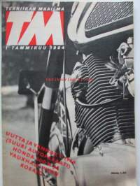 Tekniikan maailma 1964 nr 1 -mm. Kapula rattaissa, Vauxhall Viva, Uudet mittauslaitteemme, Avaruusajan räätäli, Honda 300 Super Sport, Kuvanauhuri