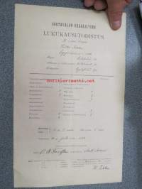 Sortavalan Reaalilyseo, lukukausi-todistus Vilho Tikka 1902