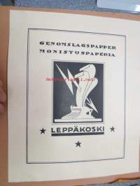 Leppäkoski monistuspaperia / genomslagspapper -pakkausetiketti / mainos