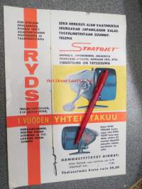 Stratojet umpikela / Ryds Trojan vapa - mainos / esittelykuva. Kuvan mukainen mainos ohuella paperilla, ei muita kuvia; taustapuoli valkoinen.