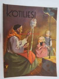 Kotiliesi 1943 nr 4, helmikuu Kansikuva Martta Wendelin. Irtileikattava Keppihevonen Poku sisäkannessa. Presidentti Rito Ryti