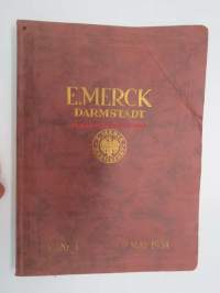 E. Merck, Darmstadt, 1934 Mai - I Präparate für Analyse, Mikroskopie usw. II Chemicalien, Präparate usw. III Mineralien und Sammlungen -reagensseja, kemikaaleja