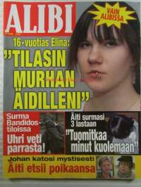 Alibi 2008 nr 4 -mm. Näin suojaat kotisi, Karkauspäivä Vantaan vankilassa, Uhri tapettiin taksimaksun takia?, Äiti surmasi kole lastaan, Orivedeltä löytyi