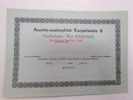 Asunto Oy Korpolaistie 6 -osakekirja