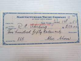 Manufacturers Trust Company, New York, 1.6.1955, 250,00 USD