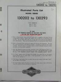 Briggs & Stratton Illustrated Parts List model series 130202 to 130293 Type numbers 0010 to 0071 / 0110 0311 - Varaosaluettelo