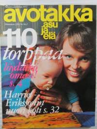 Avotakka 1972 nr 4, Miss Suomi Harriet Erikson ja  Martti Etelävuori - kotimme on keskivertokoti, Palaset, pyörällä