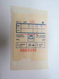 HKL / HST 1 vyöhyke 35 mk -matkalippu