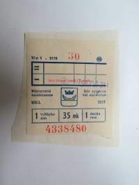 HKL / HST 1 vyöhyke 35 mk -matkalippu