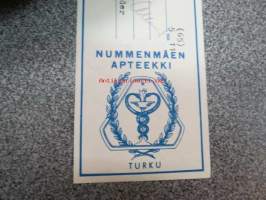 Nummenmäen Apteekki, Turku, 12.2.1965 -apteekkisignatuuri