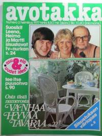 Avotakka 1977 nr 2, Pieni päältä avara sisältä - Leila ja Seppo Pentinpuron koti Helsingin Vartiokylässä, Håkan Rikbergin poikamiesboksi