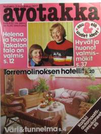 Avotakka 1977 nr 3, Helena ja Teuvo Takalon talo, uusimmat mökkivalmistajien mökit, Kirkan asunto