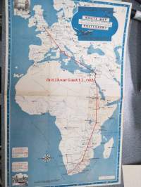 Springbok Service Route Map between South Africa and The United Kingdom / tussen Suid-Afrika en die Verenigde Koninkryk -lentoreittikartta
