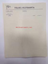 Feliks Kotiranta (varustamo, SS Maininki, SS Pohjanlahti) Rymättylä -liikekirjearkki