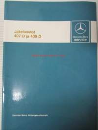 Mercedes-Benz Jakeluautot 407 D ja 409 D, huoltotöiden johdantovihko, katso kuvista sisältö tarkemmin