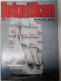 Tekniikan Maailma 1972 nr 16 Kansikuvassa purjealus Danmark. sis. mm. seur. artikkelit / kuvat / mainokset; General Motors höyrylinjuri - saasteeton ja
