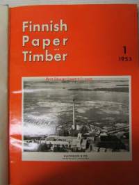 Finnish Paper and Timber 1953 -sidottu vuosikerta - sis.