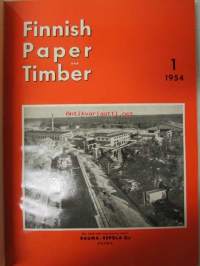 Finnish Paper and Timber 1954 -sidottu vuosikerta - sis.