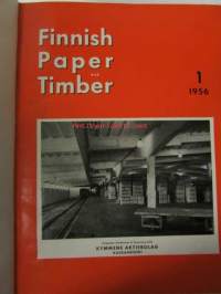 Finnish Paper and Timber 1956 -sidottu vuosikerta - sis.