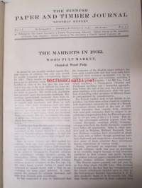 Finnish Paper and Timber Journal 1933 kuukausi raportit -sidottu vuosikerta