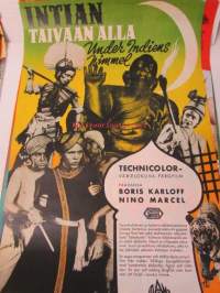Intian taivaan alla - Under Indiens himmel, pääosissa Boris Karloff, Nino Marcel -elokuvajuliste