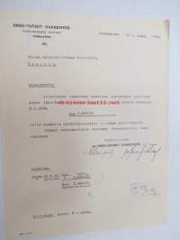 Enso-Gutzeit Osakeyhtiö - Pankakosken Tehtaat, Pankakoski 23.10.1928 -liikekirje