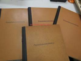 Puutarhaharjoittelukirja 4 kpl - näitä pidetty ammattiopintoihn liittyen Lepaa - Harviala, Kauppapuutarha Vakkuri - Hankkijan Keskustaimisto