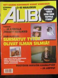 Alibi 1993 nr 3, sis. mm. artikkelit / kuvat / mainokset;  Ellei ole iha pakko - älä mene Tallinnaan, Punavuoren tappaja väijyi myös Pekka Erkkilä, Turun