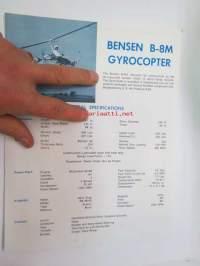 Bensen B-8M Gyrocopter (ilmailu / lentokone) -brochure -myyntiesite englanniksi