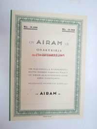 Oy Airam Ab, Helsinki 1950, 10 000 mk -osakekirja