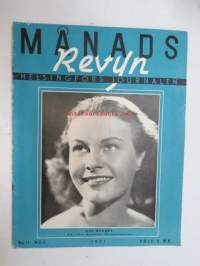 Helsingfors Journalen (Månadsrevyn) 1941 nr november -bilaga till Helsingfors Journalen, innehåller bl a. följande artiklar / reklam / bilder -kuukausiliite
