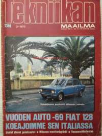 Tekniikan Maailma 1970 nr 3, sis. mm. seur. artikkelit / kuvat / mainokset; Koeajossa vuoden auto Fiat 128 ja Moottoripyörä BMW R60/5, Milanon 41.