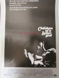 Children of a lesser god - pääosissa William Hurt, Marlee Matlin, Philip Bosco, Piper Laurie, ohjaus Randa Haines -elokuvajuliste