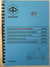 Piaggio Typhoon Catalogue of Spare Parts 405794 -varaosaluettelo, katso mallit kuvista tarkemmin.