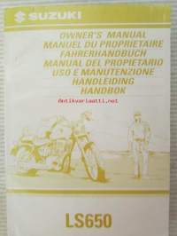 Suzuki LS650 Owner´s manual -käyttöohjekirja