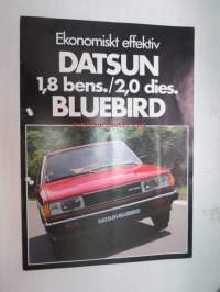 Datsun Bluebird 1.8 bens. / 2.0 diesel -myyntiesite ruotsinkielinen / brochure in swedish