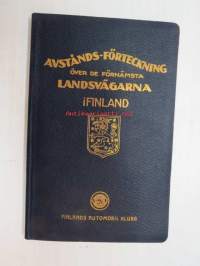 Avstånds-förteckning över de förnämsta landsvägarna i Finland 1926 -Suomen yleisemmin käytettyjen maanteiden välimatka-luettelo 1926, ruotsinkielinen,