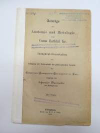 Beiträge zur Anatomie un Histologie von cuma Rathkii kr. - Inaugural-Dissertation zur Erlangung der doctorwürde der philosophischen Facultät der