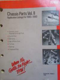 Chassis Parts Vol. II - Application Listing For 1980-1990 -Catalog No. X4000-2 1990 -varaosaluettelo