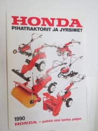 Honda pihatraktorit ja jyrsimet 1990 -myyntiesite / brochure
