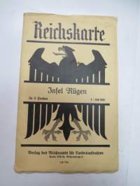 Reichskarte - Insel Rügen (Technische Hochschule Stuttgart - Geographisches Institut -natsileimoin) -map of Rügen with nazi-stamp