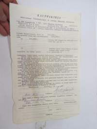 Kauppakirja - Tilanomistaja B. Eerola / Aimo Lairila - Opel kuorma-auto rek. nr. A 8563..., Kausala 25.11.1948 -sale of a lorry, sales document