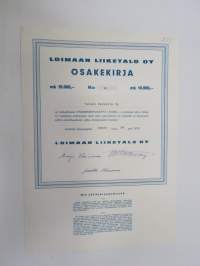 Loimaan Liiketalo Oy, Loimaa 1970, 10 000 mk, Oskari Heikkilä Oy, nr 10 -osakekirja / share certificate