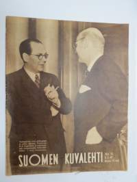 Suomen Kuvalehti 1947 nr 6, ilmestynyt 8.2.1947, sis. mm. seur. artikkelit / kuvat / mainokset; Kansikuva eduskunnan puhemies K.A. Fagerholm ja ensimmäinen
