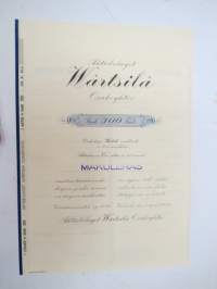 Wärtsilä Osakeyhtiö, Värtsilä 1938, 1 osake á 300 mk, -osakekirja / share certificate