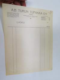 A.B. Turun Tupakka 1917 -asiakirja, kirjapainon arkistokappale, käyttämätön, painotyönumero ja vuosi merkitty /  document