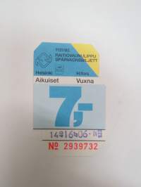 HKL/HST Helsinki 1131/95 Raitiovaunulippu - Spårvagnsbilljett nr 2939732 Aikuiset/Vuxna - matkalippu / travel ticket