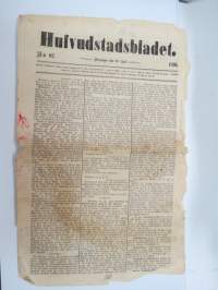 Hufvudstadsbladet Måndagen den 23 April 1866, innehåller bl.a följande artiklar / reklam / notiser; Rörande Mordattentat mot H.M: Kejsaren ha vi..., Preussens